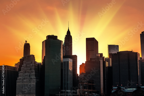 Pinturas sobre lienzo  Sunset in New York City