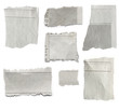Seven torn papers isolated on white background