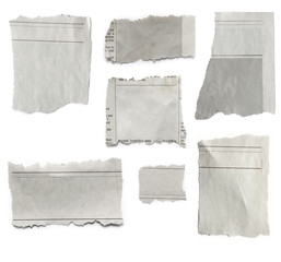 Wall Mural - seven torn papers isolated on white background