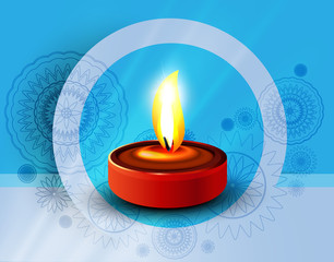 Wall Mural - hindu festival colorful diya background illustration vector