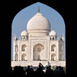 Tourists Going Through the Main Gate Into the Taj Mahal Complex