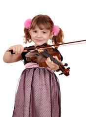 Wall Mural - beautiful little girl play violin portrait