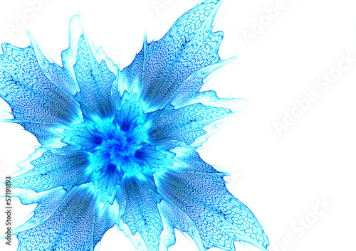 Naklejka - mata magnetyczna na lodówkę Blue futuristic flower