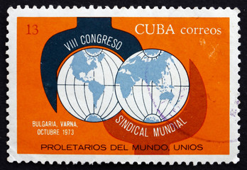 Postage stamp Cuba 1973 Wrench and Globe