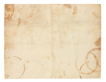 Old Blank Paper With Coffee Ring Stains