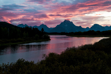 Wall Mural - Beautiful Sunset at Grant Tetons