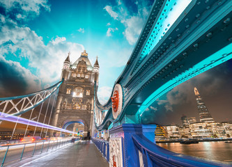 Sticker - London. Magnificence of Tower Bridge with its beautiful night co