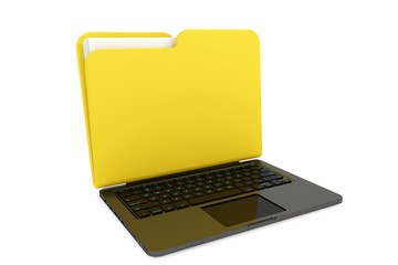 Aufkleber - Laptop computer with folder as screen