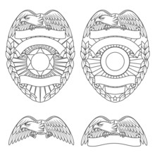 Police Department Badges And Design Elements