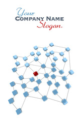 Wall Mural - blue and red network