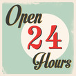 Retro Open 24 Hours Sign