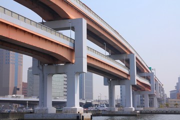 Sticker - Elevated expressways in Kobe, Japan