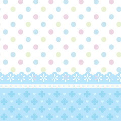 Poster - cute background with flowers, lace and polka dots