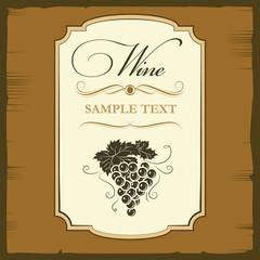 Poster - Bunch of grapes for labels of wine