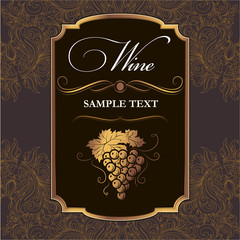 Poster - Bunch of grapes for labels of wine