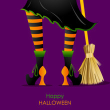 Witch Leg With Broomstick
