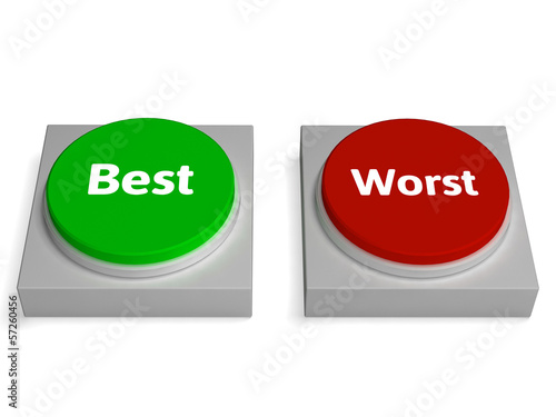 Fotografía Best Worst Buttons Shows Champion Or Worse