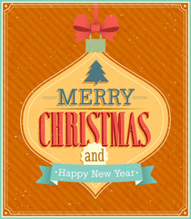 Wall Mural - Merry Christmas typographic design.