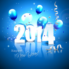 Wall Mural - New Year 2014 greeting card