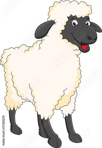 Fototapeta na wymiar smiling sheep cartoon