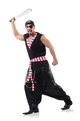 Wall Mural - Man in pirate costume in halloween concept