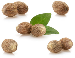 Poster - nutmeg on white background