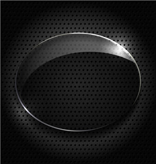 Abstract black background with glass element/frame