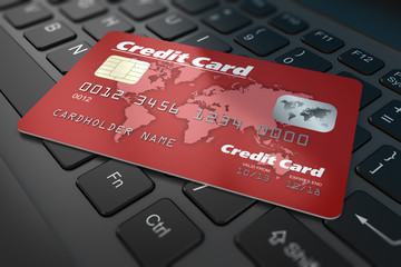 Credit card on keyboard