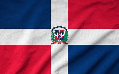 Ruffled Dominican Republic Flag