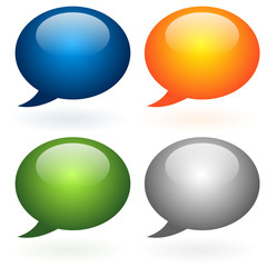 Poster - Glossy speech, talk bubble set.