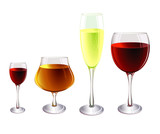 Fototapeta  - Glasses and drinks. Vector. No blends or gradient meshes