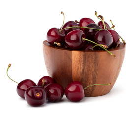 Cherry in wooden bowl