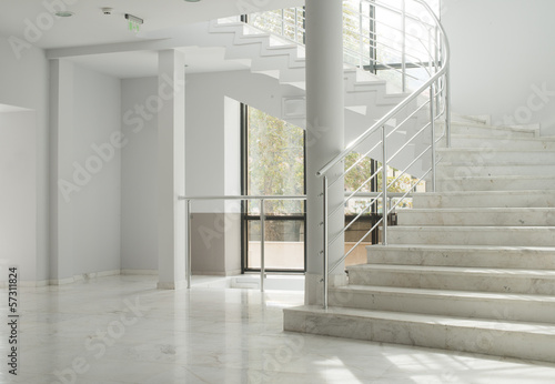 Naklejka dekoracyjna Interior of a building with white walls