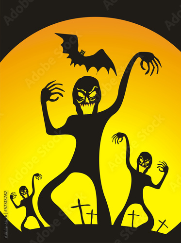 Fotoboard na płycie Halloween zombie
