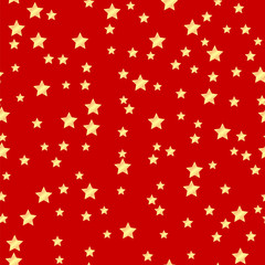 seamless pattern of gold stars on a red background.holiday backg