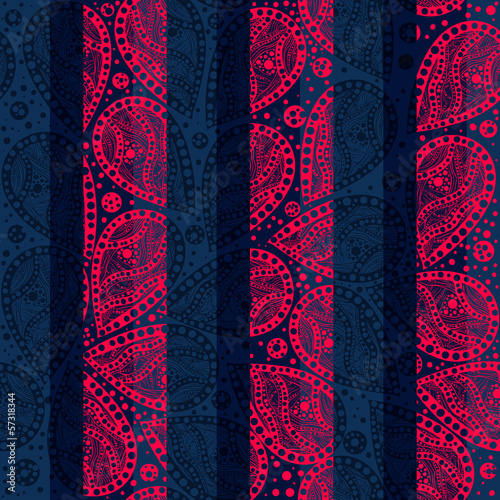 Plakat na papierze fotorealistycznym Paski bez szwu paisley ornament