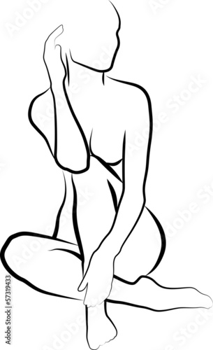Naklejka na kafelki naked woman