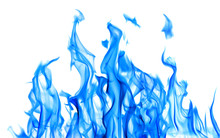 Blue Fire Sparks Isolated On White
