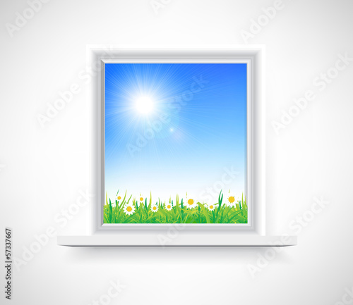 Plakat na papierze fotorealistycznym Plastikowe okno