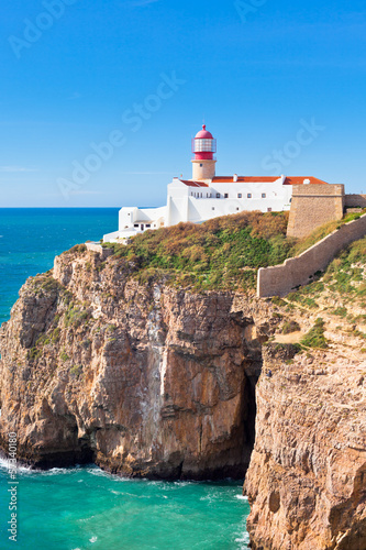 Naklejka samoprzylepna Latarnia morska w Cabo São Vicente, sagres, portugalia