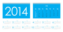 Vector Calendar For 2014
