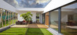Leinwanddruck Bild - new modern home with privat garden and terrace
