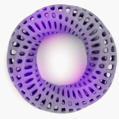 Wall Mural - violet and perforated bracelet shape product design concept