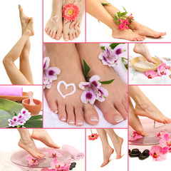 Wall Mural - Collage of spa with beautiful legs