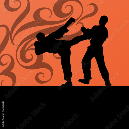 Naklejka samoprzylepna Aktywne walki bojowe tae kwon do sztuk walki i kic
