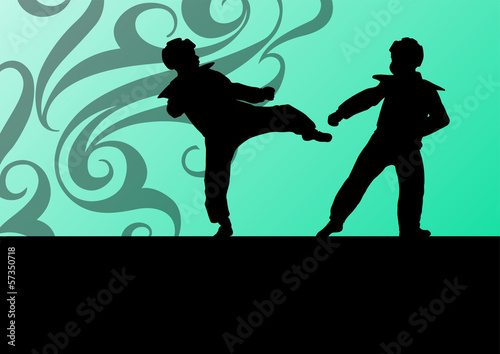 Naklejka samoprzylepna Aktywne walki bojowe tae kwon do sztuk walki i kic