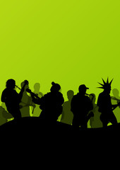 Wall Mural - Rock concert various musicians abstract landscape background ill