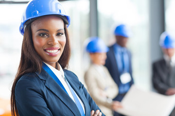 Wall Mural - african american female construction worker