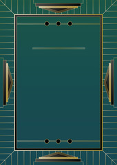 Wall Mural - Gold Frame Art Deco Background