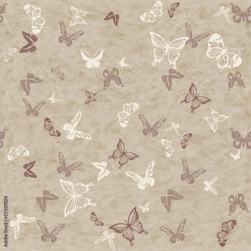 Obraz w ramie Seamless pattern with butterflies
